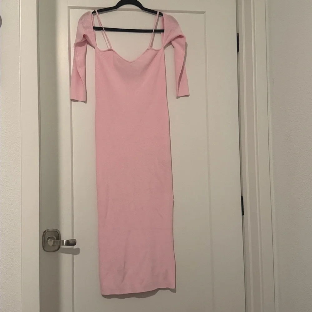 NWOT BARDOT Stella Knit Dress Sorbet Pink Xs Midi - Picture 4 of 8